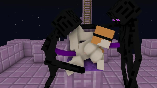 Эндермены отодрали грудастую малышку