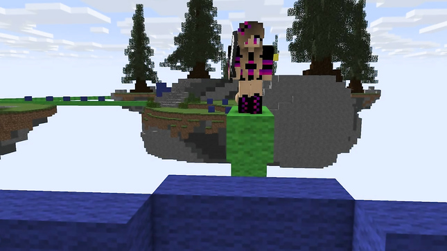 Жопастая штучка в Майнкрафте прыгает на члене