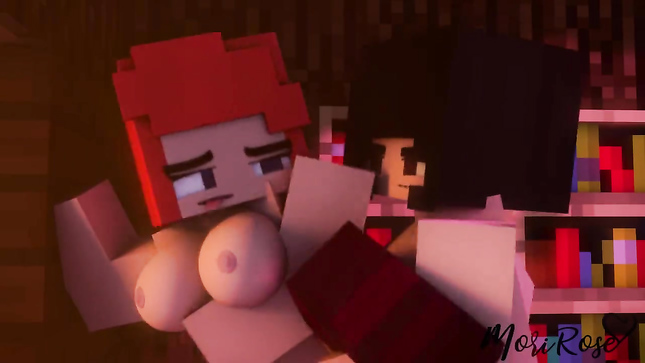 Кубическая библиотекарша отдается посетителю