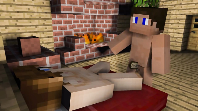 Стив трахает кубическую подружку у камина