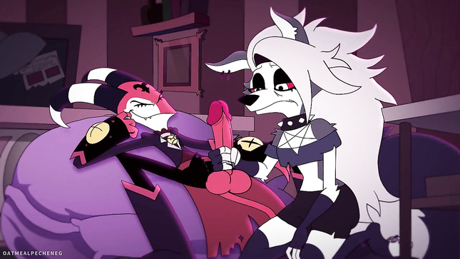 Луна и Аластор хентай видео