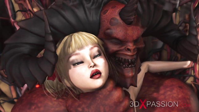 Дьявол трахает студентку прям в аду